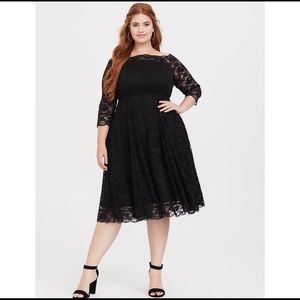 Torrid Black Lace Off The Shoulder Dress 16